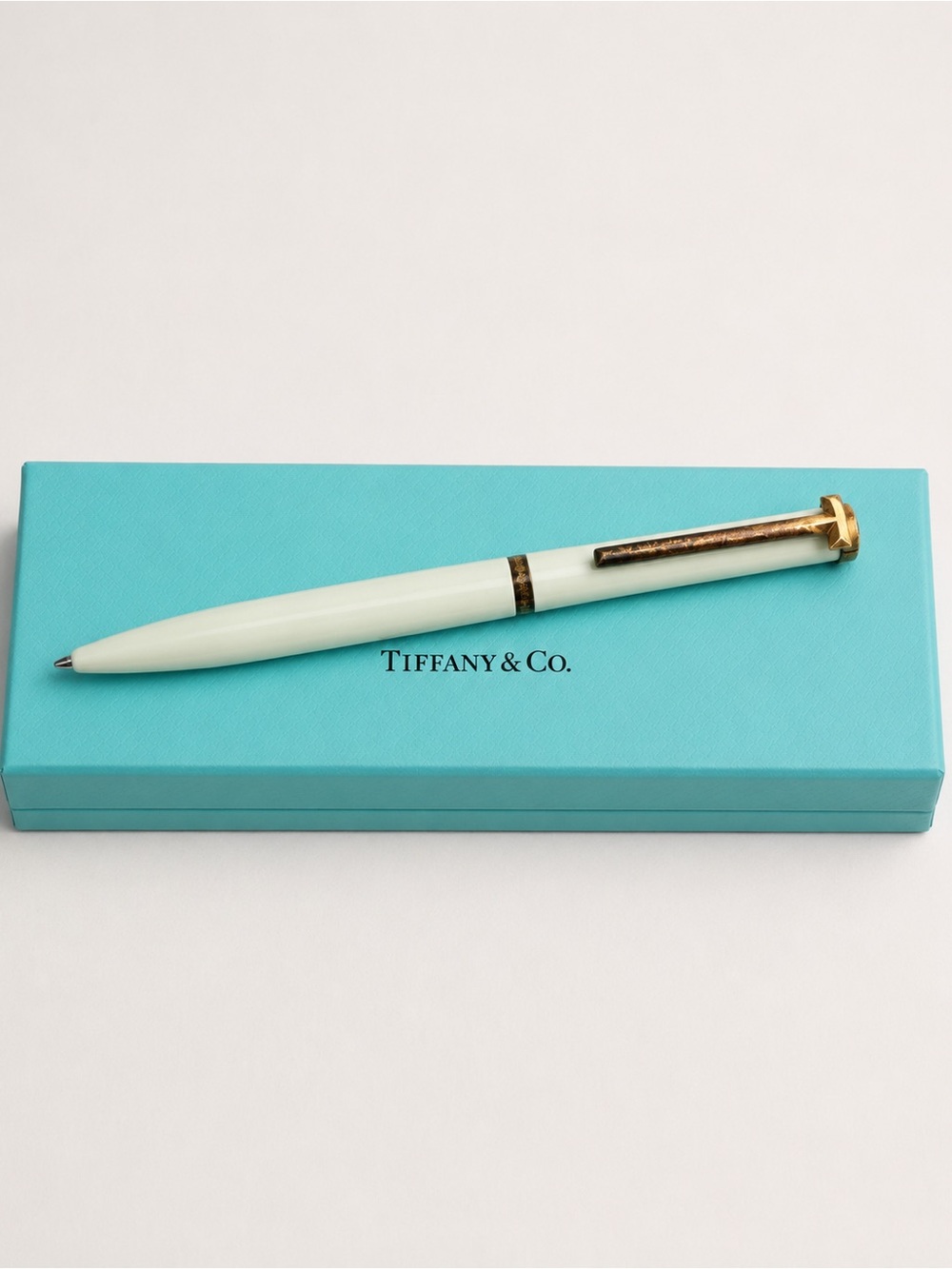 Tiffany & Co. Tiffany T Ballpoint Pen Blue Lacquer w/ Box & COA